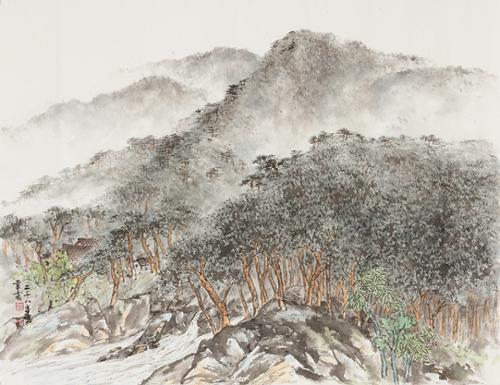 수묵담채화 水墨淡彩畵