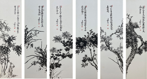 사계도四系圖 6곡병풍