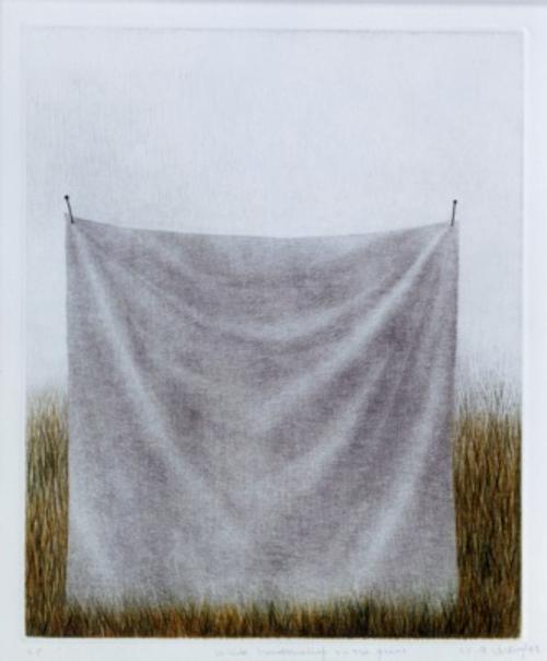 WHITE HANDKERCHIEF ON THE GRASS