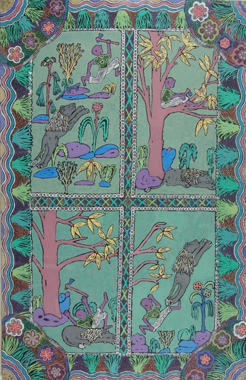 한 남자와 사자